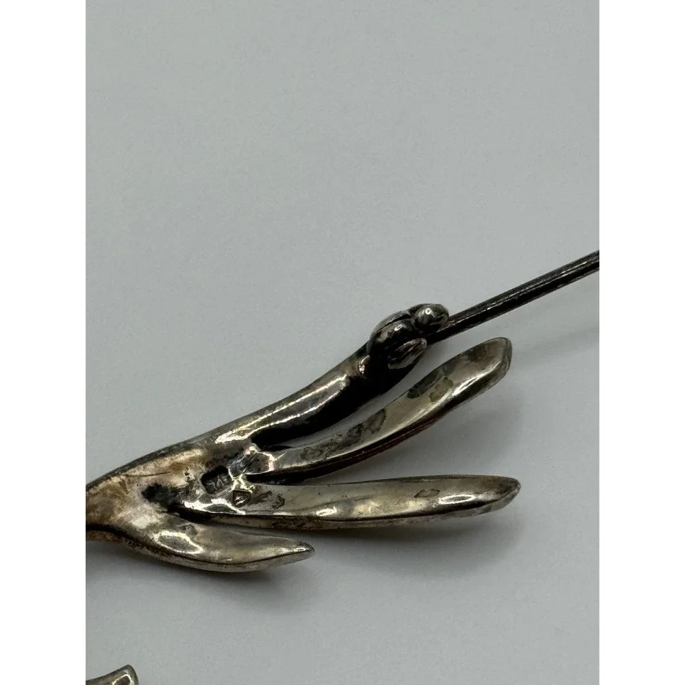 Sterling Silver Marcasite Fish Brooch Pin‎